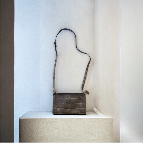 Coach Handbags - Coach Chic Crocodile-Embossed Crossbody Bag